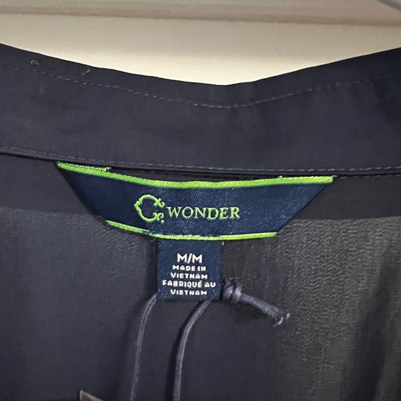 FINAL PRICE NWT C Wonder Navy Blue Long Sleeve Collared Wrap Dress - Picture 3 of 5